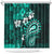 Fiji Masi Paisley Shower Curtain Fijian Hibiscus Tapa Turquoise Version LT01 Turquoise - Polynesian Pride