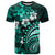 Fiji Masi Paisley T Shirt Fijian Hibiscus Tapa Turquoise Version LT01 Turquoise - Polynesian Pride
