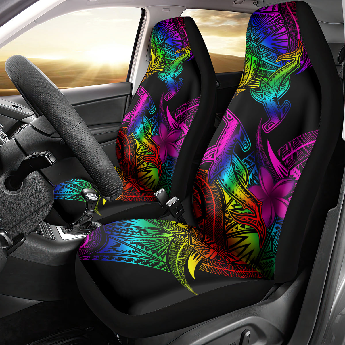 LGBT History Month Car Seat Cover Polynesian Hammerhead Shark LT01 - Polynesian Pride