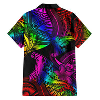 LGBT History Month Family Matching Long Sleeve Bodycon Dress and Hawaiian Shirt Polynesian Hammerhead Shark LT01 - Polynesian Pride