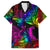 LGBT History Month Family Matching Off Shoulder Short Dress and Hawaiian Shirt Polynesian Hammerhead Shark LT01 Dad's Shirt - Short Sleeve Rainbow - Polynesian Pride