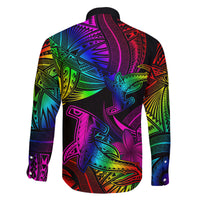 LGBT History Month Family Matching Tank Maxi Dress and Hawaiian Shirt Polynesian Hammerhead Shark LT01 - Polynesian Pride