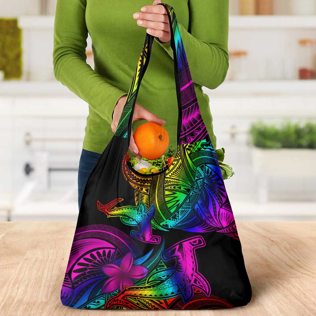 LGBT History Month Grocery Bag Polynesian Hammerhead Shark