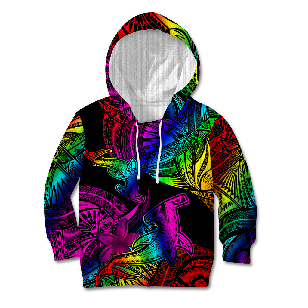 LGBT History Month Kid Hoodie Polynesian Hammerhead Shark LT01 Hoodie Rainbow - Polynesian Pride