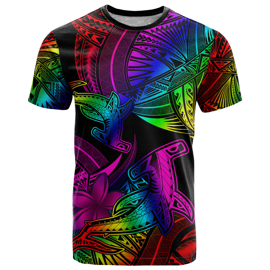 LGBT History Month T Shirt Polynesian Hammerhead Shark LT01 Rainbow - Polynesian Pride