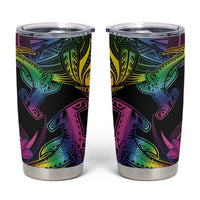 LGBT History Month Tumbler Cup Polynesian Hammerhead Shark LT01 Rainbow - Polynesian Pride