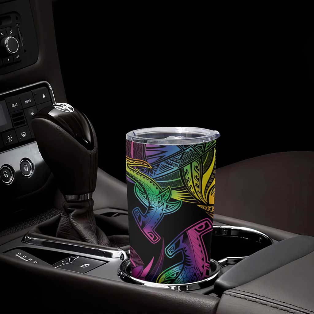 LGBT History Month Tumbler Cup Polynesian Hammerhead Shark LT01 - Polynesian Pride