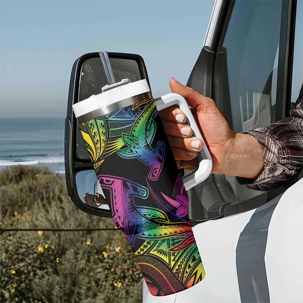 LGBT History Month Tumbler With Handle Polynesian Hammerhead Shark LT01 - Polynesian Pride
