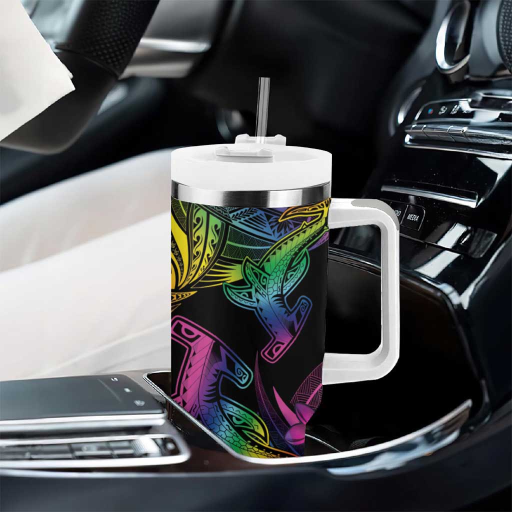 LGBT History Month Tumbler With Handle Polynesian Hammerhead Shark LT01 - Polynesian Pride