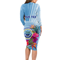 Micronesia Culture Day Long Sleeve Bodycon Dress Tribal Pattern Tropical Style LT01 - Polynesian Pride