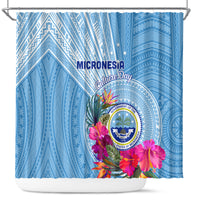 Micronesia Culture Day Shower Curtain Tribal Pattern Tropical Style LT01 Blue - Polynesian Pride