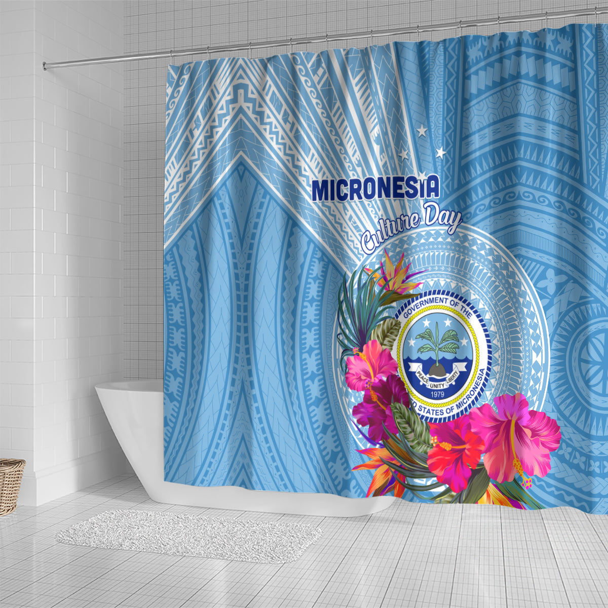 Micronesia Culture Day Shower Curtain Tribal Pattern Tropical Style LT01 - Polynesian Pride