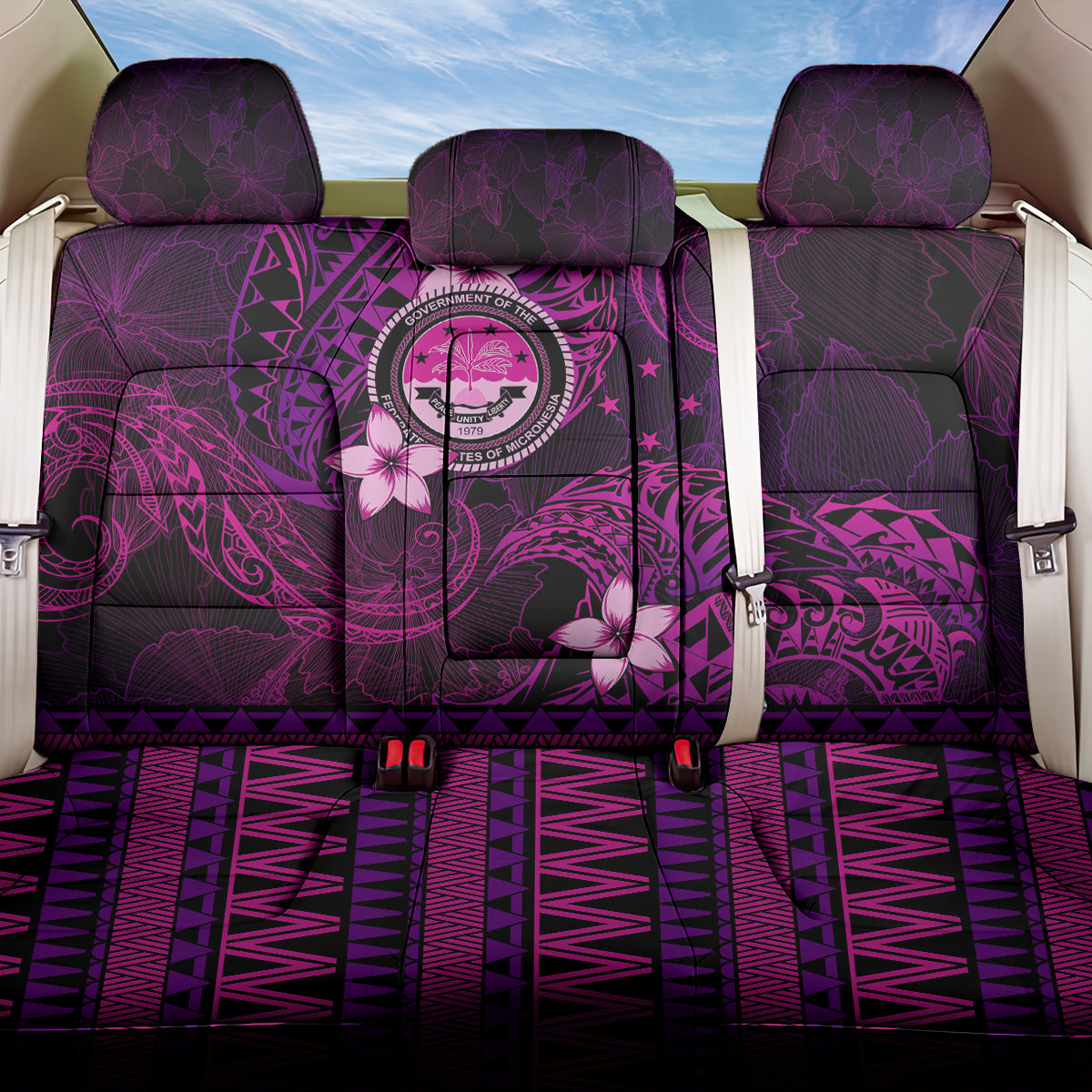 FSM Culture Day Back Car Seat Cover Tribal Pattern Pink Version LT01