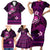 FSM Culture Day Family Matching Short Sleeve Bodycon Dress and Hawaiian Shirt Tribal Pattern Pink Version LT01 - Polynesian Pride