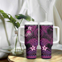 FSM Culture Day Tumbler With Handle Tribal Pattern Pink Version