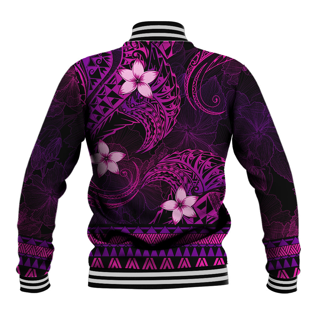 FSM Chuuk State Baseball Jacket Tribal Pattern Pink Version LT01 - Polynesian Pride