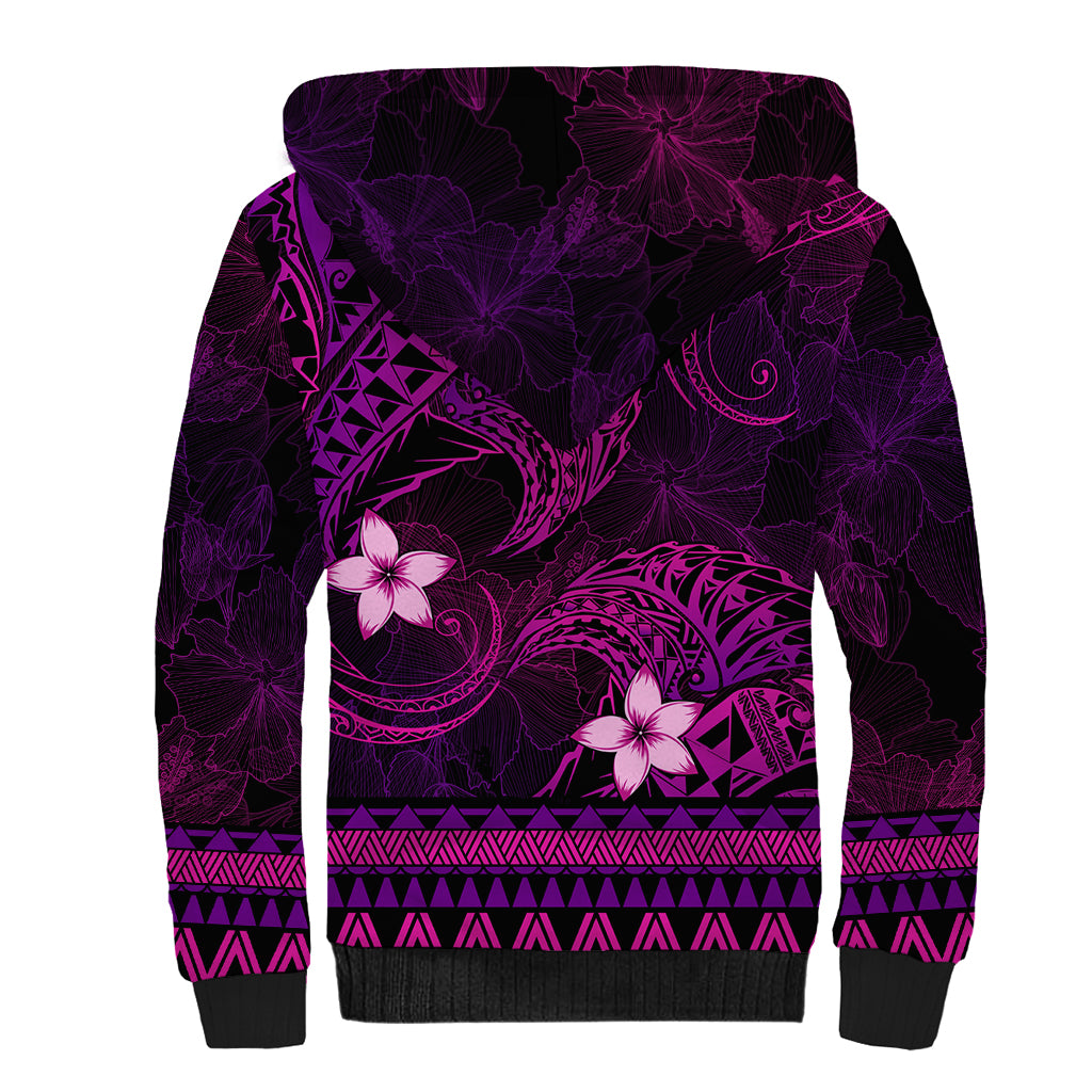 FSM Chuuk State Sherpa Hoodie Tribal Pattern Pink Version LT01 - Polynesian Pride