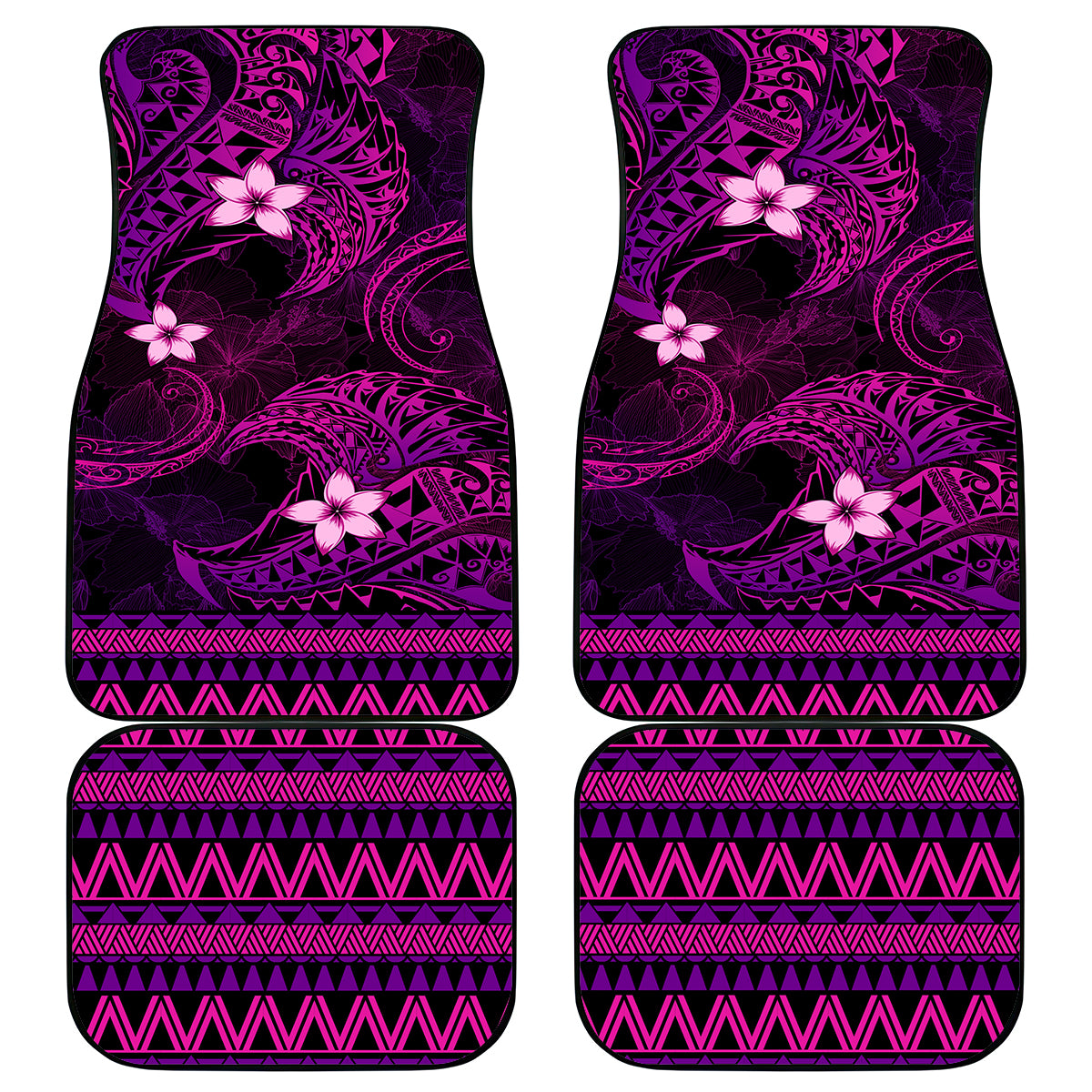FSM Kosrae State Car Mats Tribal Pattern Pink Version LT01 - Polynesian Pride
