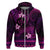 FSM Kosrae State Hoodie Tribal Pattern Pink Version LT01 Zip Hoodie Pink - Polynesian Pride