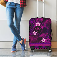 FSM Kosrae State Luggage Cover Tribal Pattern Pink Version LT01 - Polynesian Pride