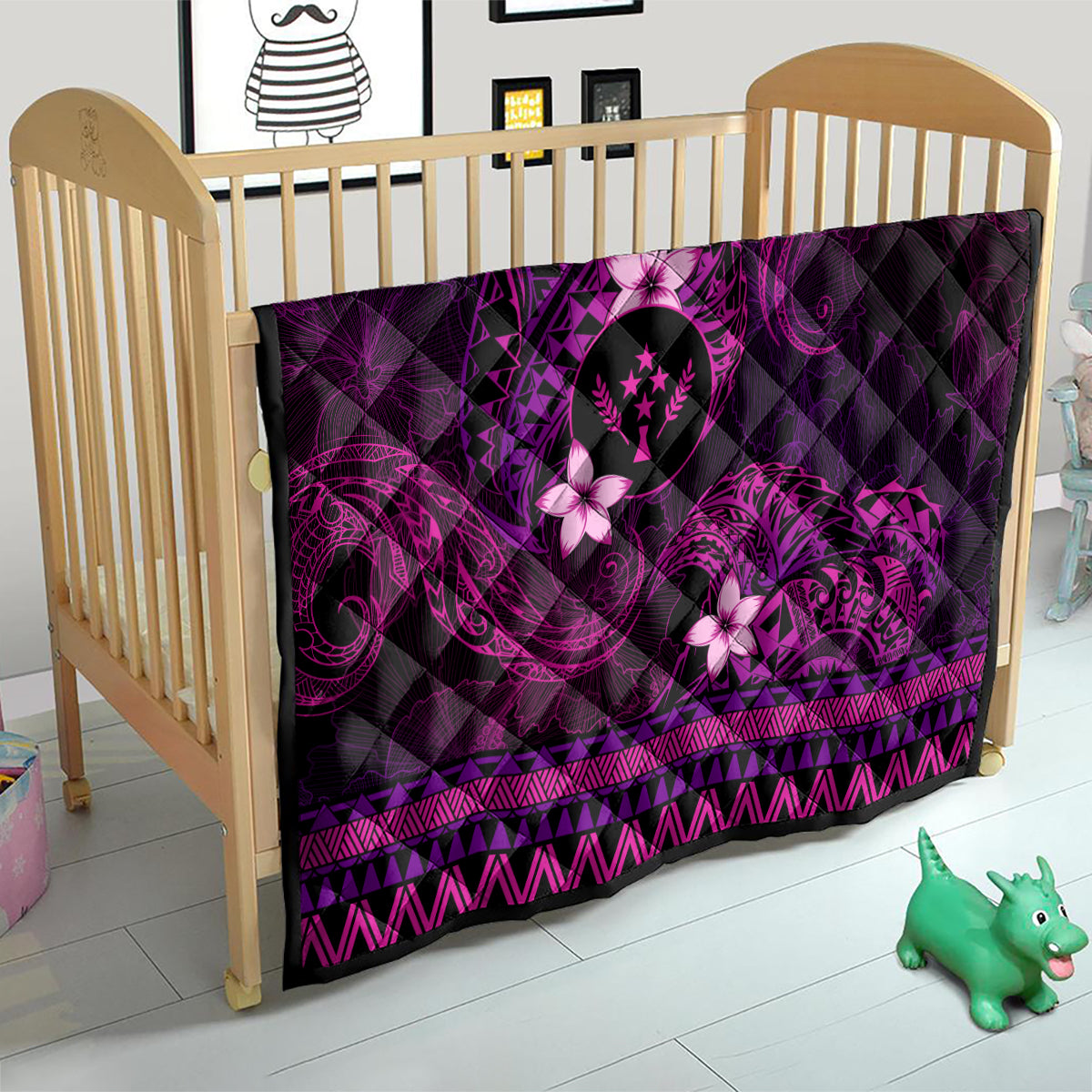 FSM Kosrae State Quilt Tribal Pattern Pink Version LT01 - Polynesian Pride