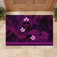 FSM Kosrae State Rubber Doormat Tribal Pattern Pink Version LT01 - Polynesian Pride