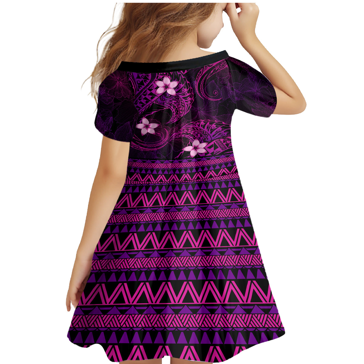 FSM Pohnpei State Family Matching Mermaid Dress and Hawaiian Shirt Tribal Pattern Pink Version LT01 - Polynesian Pride