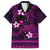 FSM Pohnpei State Family Matching Puletasi and Hawaiian Shirt Tribal Pattern Pink Version LT01 Dad's Shirt - Short Sleeve Pink - Polynesian Pride