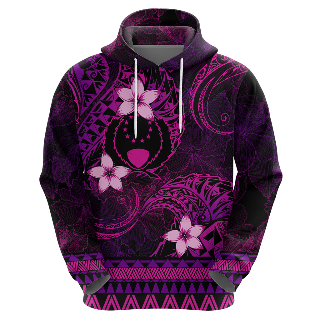 FSM Pohnpei State Hoodie Tribal Pattern Pink Version LT01 - Polynesian Pride