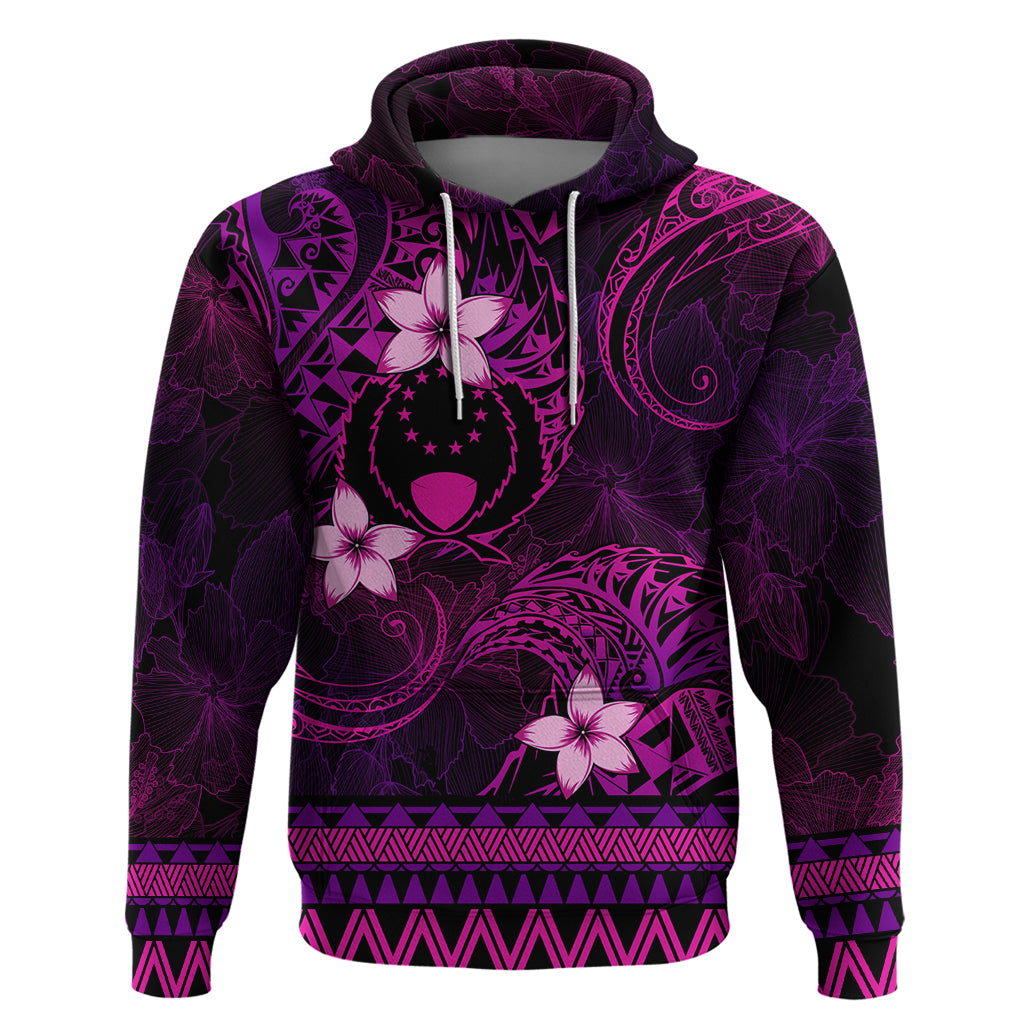 FSM Pohnpei State Zip Hoodie Tribal Pattern Pink Version LT01 Pullover Hoodie Pink - Polynesian Pride