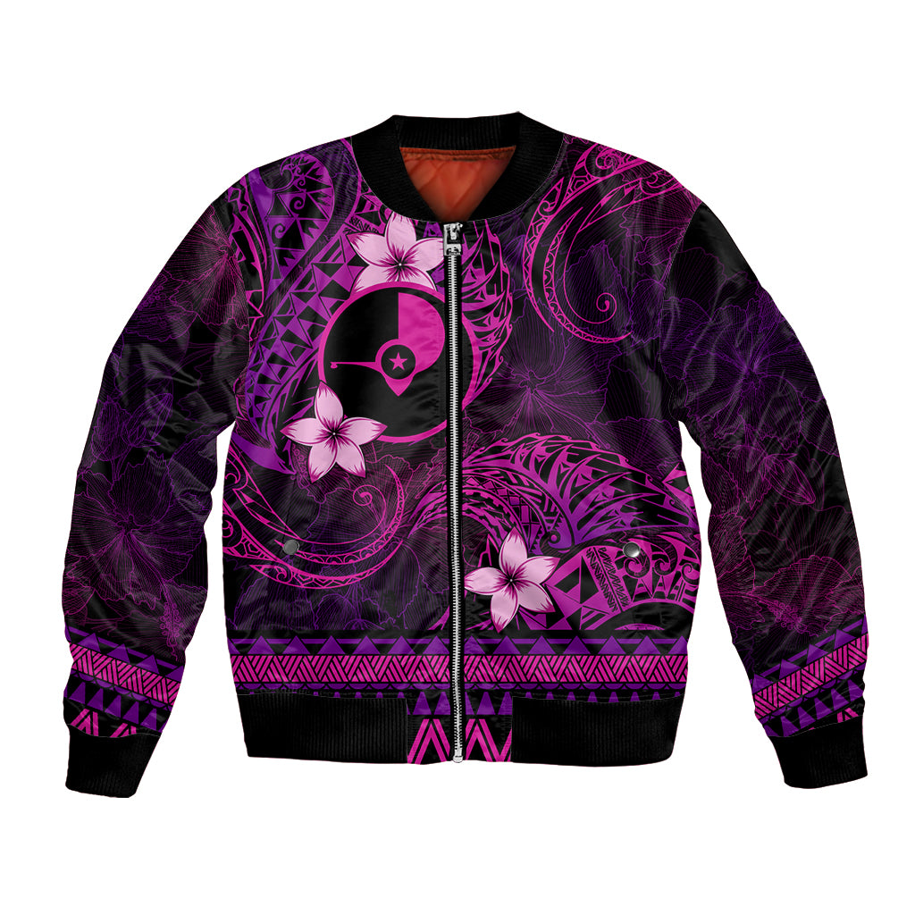 FSM Yap State Bomber Jacket Tribal Pattern Pink Version LT01 Unisex Pink - Polynesian Pride