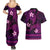 FSM Yap State Couples Matching Summer Maxi Dress and Hawaiian Shirt Tribal Pattern Pink Version LT01 - Polynesian Pride