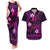 FSM Yap State Couples Matching Tank Maxi Dress and Hawaiian Shirt Tribal Pattern Pink Version LT01 Pink - Polynesian Pride