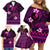 FSM Yap State Family Matching Off Shoulder Short Dress and Hawaiian Shirt Tribal Pattern Pink Version LT01 - Polynesian Pride