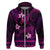 FSM Yap State Hoodie Tribal Pattern Pink Version LT01 Zip Hoodie Pink - Polynesian Pride