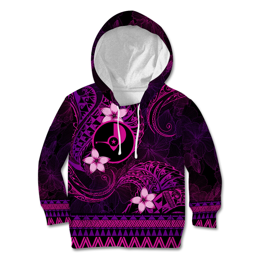 FSM Yap State Kid Hoodie Tribal Pattern Pink Version LT01 Hoodie Pink - Polynesian Pride