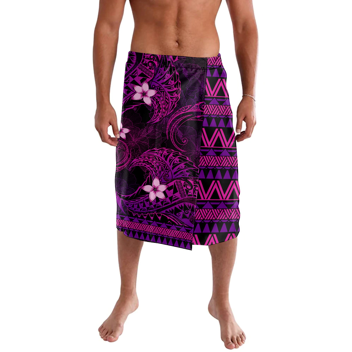 FSM Yap State Lavalava Tribal Pattern Pink Version LT01 Pink - Polynesian Pride