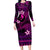 FSM Yap State Long Sleeve Bodycon Dress Tribal Pattern Pink Version LT01 Long Dress Pink - Polynesian Pride