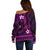 FSM Yap State Off Shoulder Sweater Tribal Pattern Pink Version LT01 - Polynesian Pride