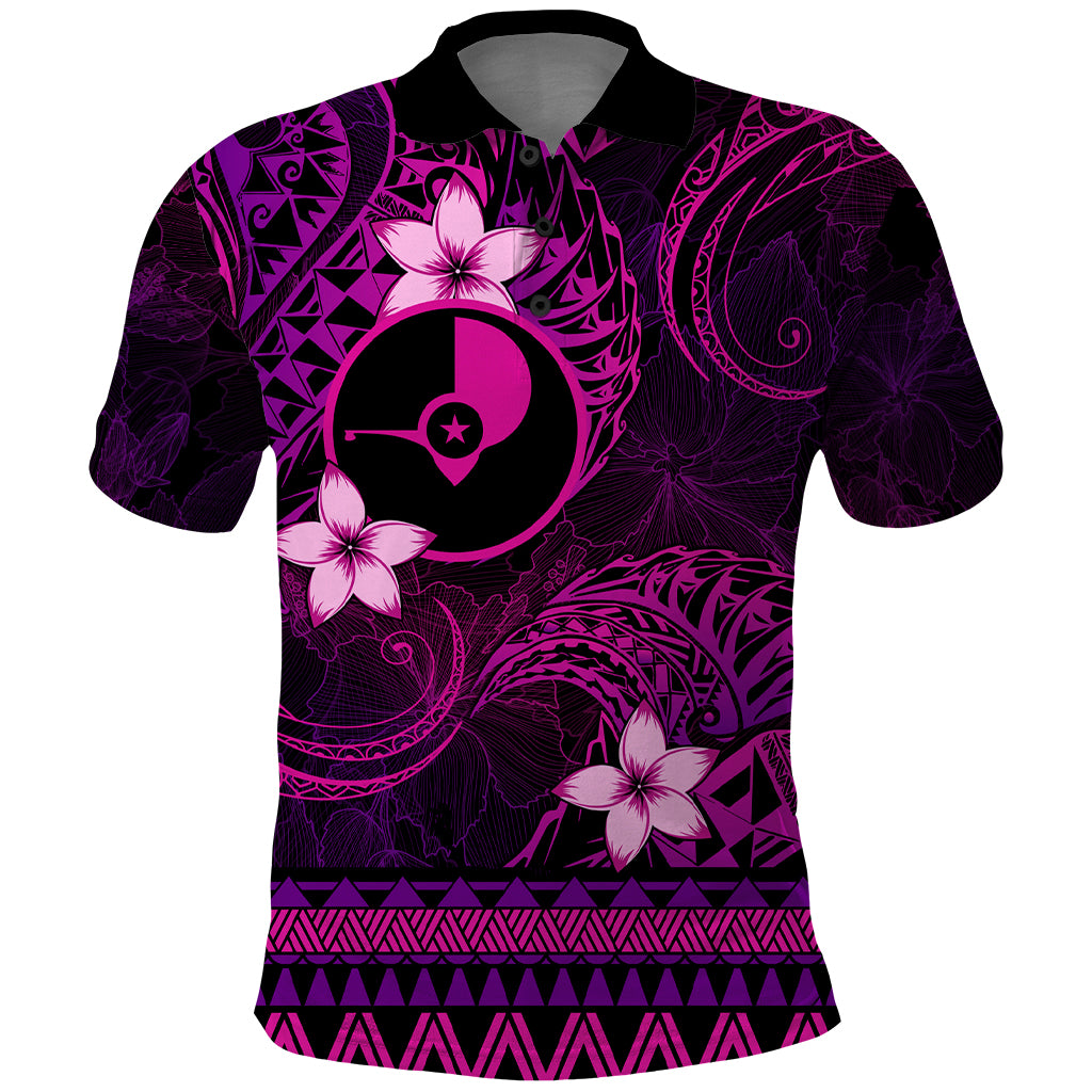 FSM Yap State Polo Shirt Tribal Pattern Pink Version LT01 Pink - Polynesian Pride