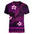 FSM Yap State Women V Neck T Shirt Tribal Pattern Pink Version LT01 - Polynesian Pride