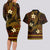 FSM Culture Day Couples Matching Long Sleeve Bodycon Dress and Hawaiian Shirt Tribal Pattern Gold Version LT01 - Polynesian Pride