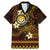 FSM Culture Day Family Matching Mermaid Dress and Hawaiian Shirt Tribal Pattern Gold Version LT01 Dad's Shirt - Short Sleeve Gold - Polynesian Pride