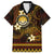 FSM Culture Day Family Matching Off Shoulder Long Sleeve Dress and Hawaiian Shirt Tribal Pattern Gold Version LT01 Dad's Shirt - Short Sleeve Gold - Polynesian Pride