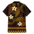 FSM Culture Day Family Matching Off Shoulder Long Sleeve Dress and Hawaiian Shirt Tribal Pattern Gold Version LT01 - Polynesian Pride