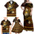 FSM Culture Day Family Matching Off Shoulder Maxi Dress and Hawaiian Shirt Tribal Pattern Gold Version LT01 - Polynesian Pride