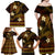 FSM Culture Day Family Matching Off Shoulder Maxi Dress and Hawaiian Shirt Tribal Pattern Gold Version LT01 - Polynesian Pride