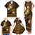 FSM Culture Day Family Matching Tank Maxi Dress and Hawaiian Shirt Tribal Pattern Gold Version LT01 - Polynesian Pride