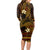 FSM Culture Day Long Sleeve Bodycon Dress Tribal Pattern Gold Version LT01 - Polynesian Pride