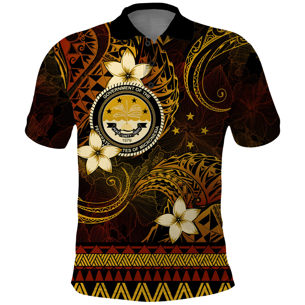 FSM Culture Day Polo Shirt Tribal Pattern Gold Version LT01 Gold - Polynesian Pride